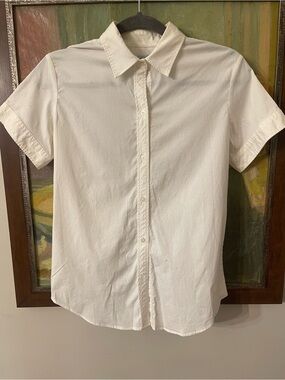Brooks Brothers White Short-Sleeve Button-Down Shirt Poplin